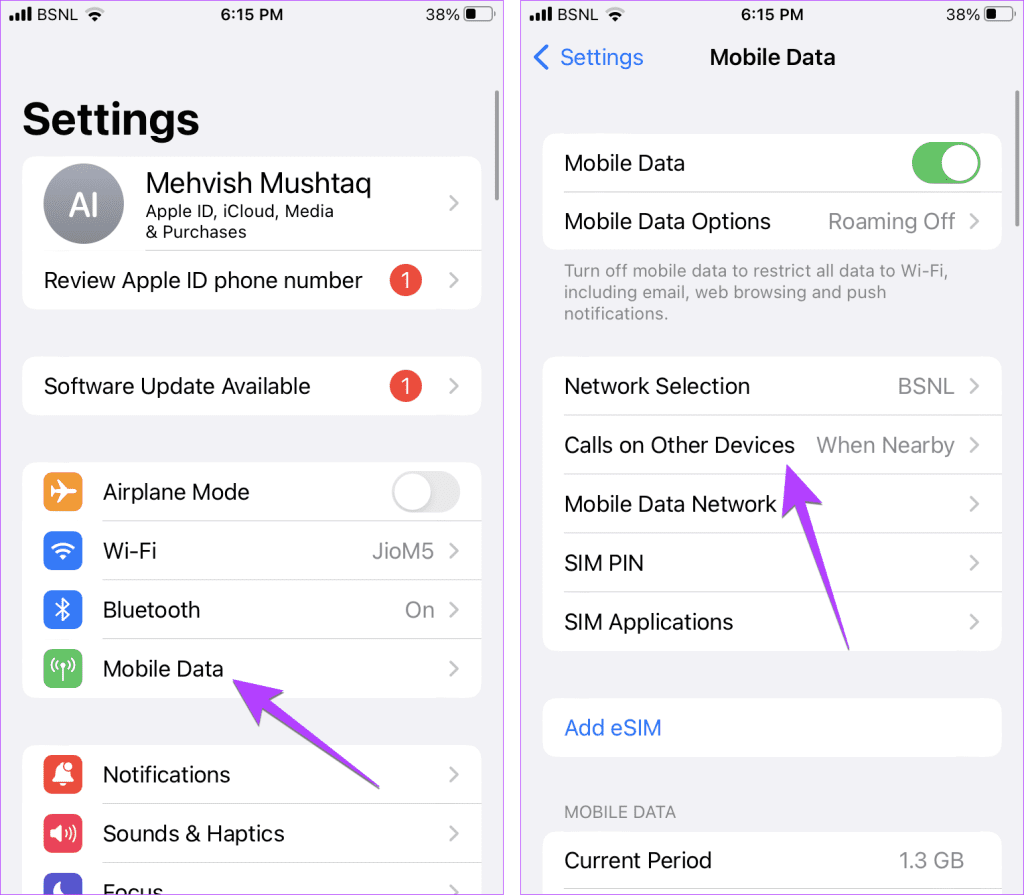 iPhone Mobile Data Settings