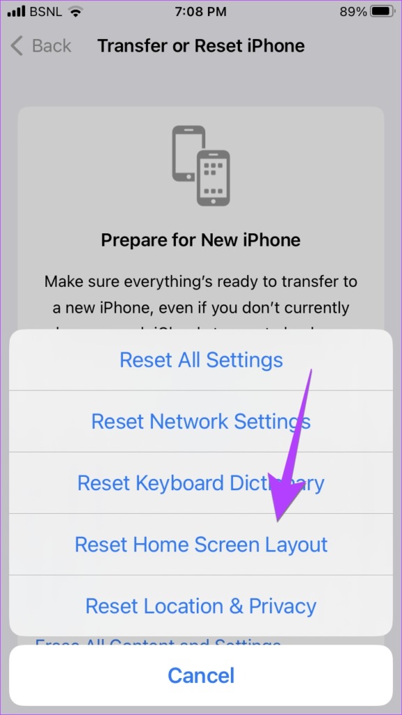 iPhone Reset Settings Home