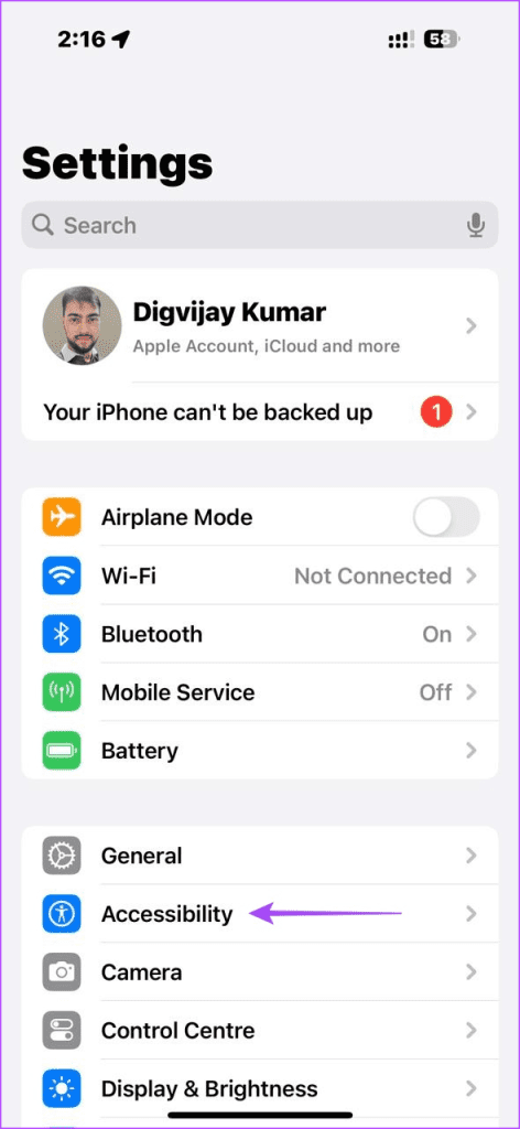 iPhone Settings Menu 3
