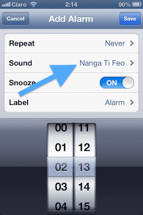 I Phone Song Alarm Save