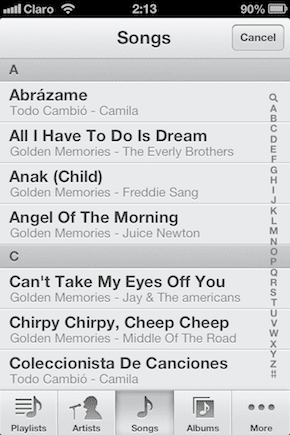 I Phone Song Library