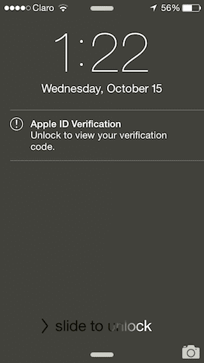 I Phone Verification Code Received