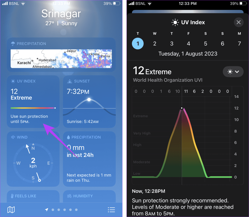 iPhone Weather App Information