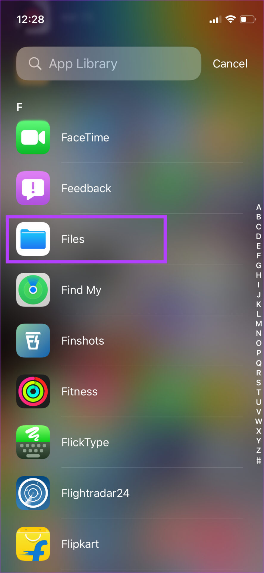 Open files app on your iPhone