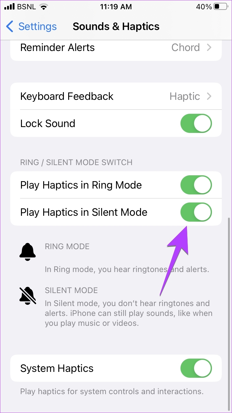 Vibrate Silent Mode on iPhone iOS 16.