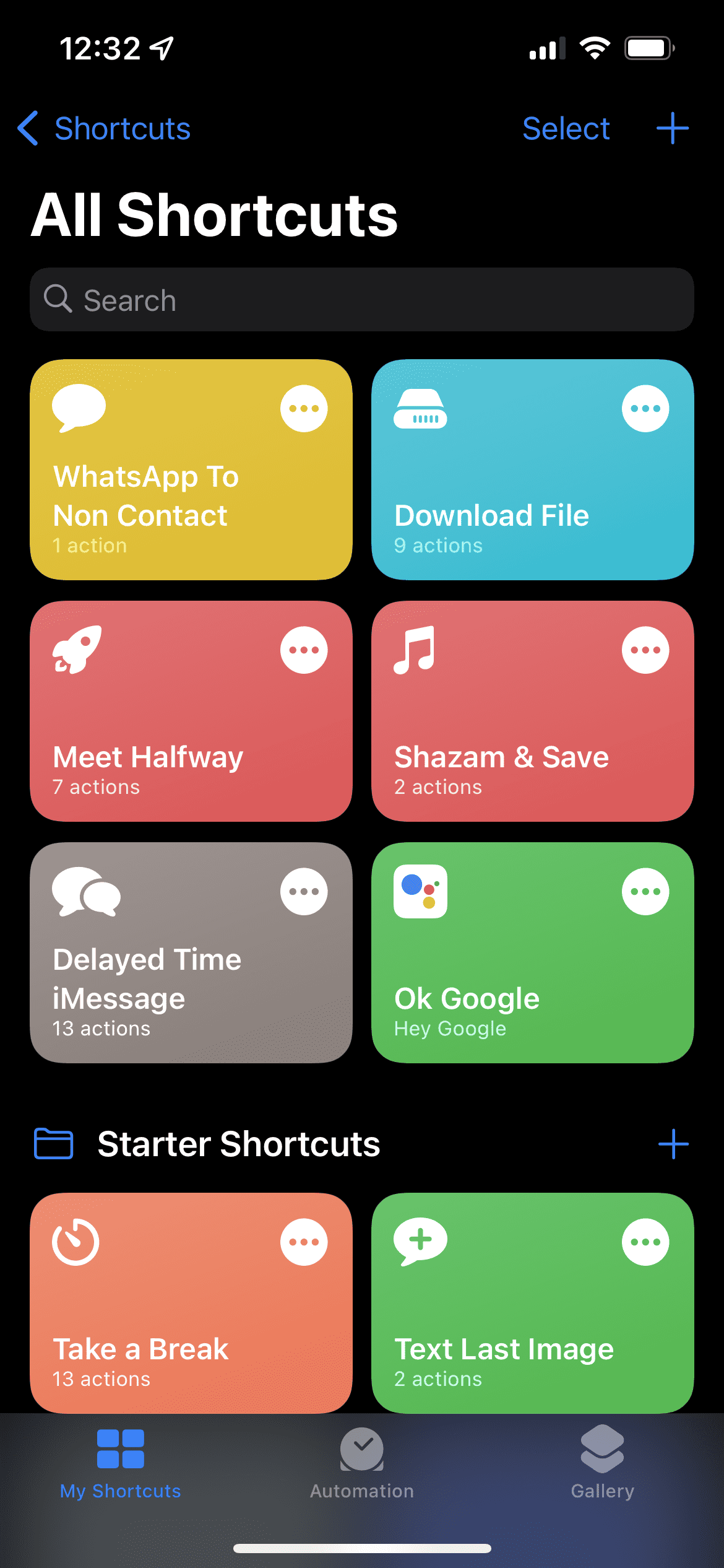 Shortcuts app on iPhone