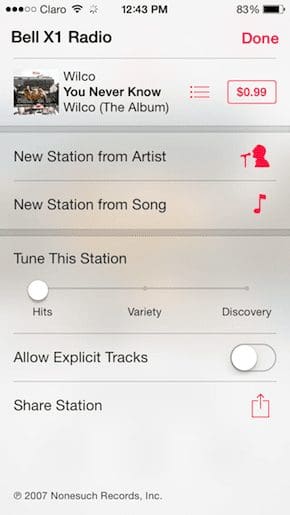 I Tunes Radio Create From Song