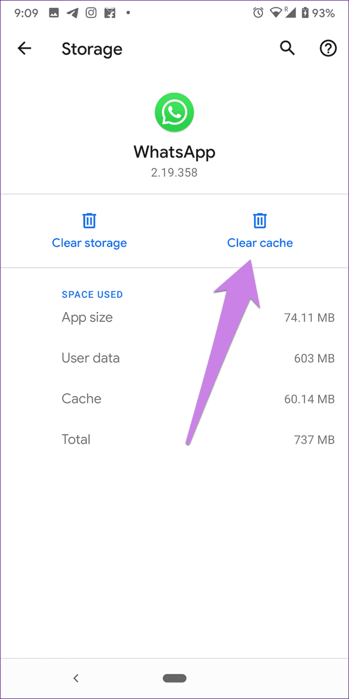 Clear cache