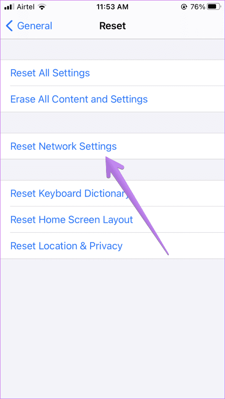 Reset Network Settings