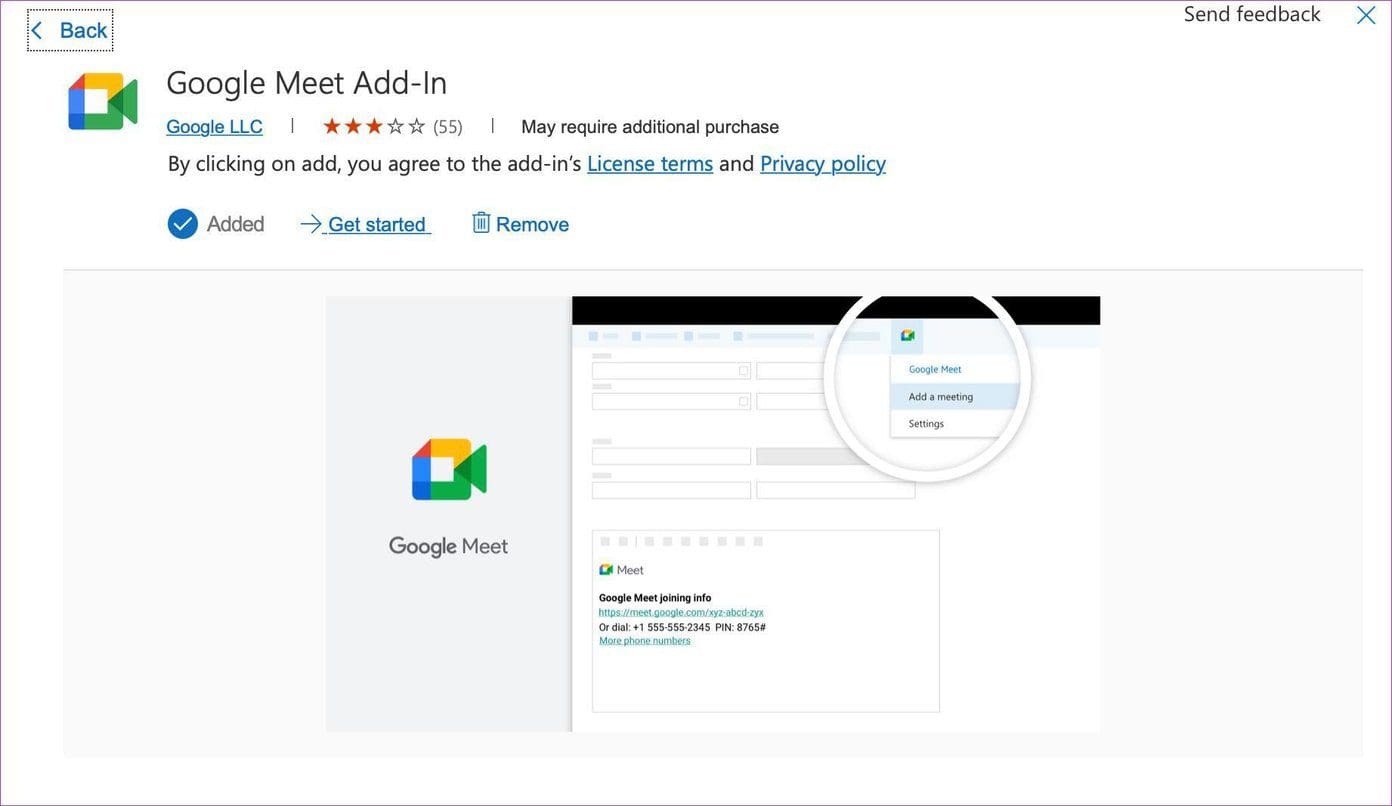 Google meet add on on web