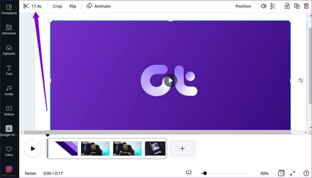 Trim Video in Canva