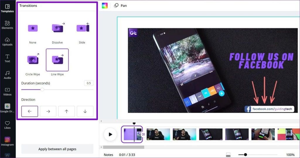 Add Transitions to Clips