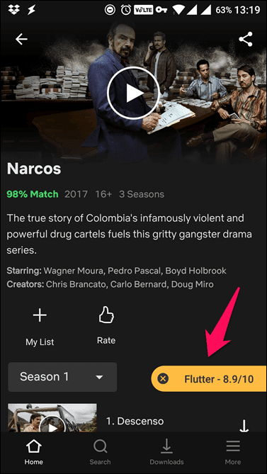 Imdb Ratings In Netflix App Flutter Android