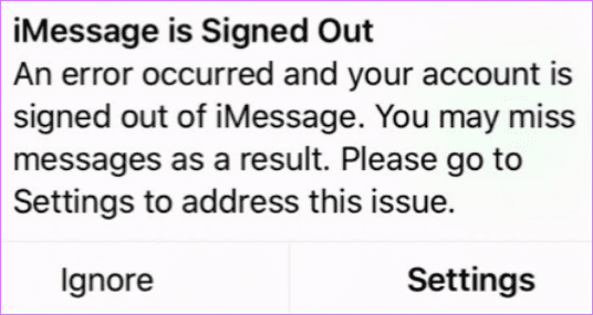 Imessage is signed out error 12
