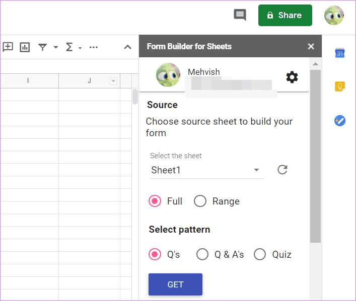Import questions to from google sheets to google forms 5