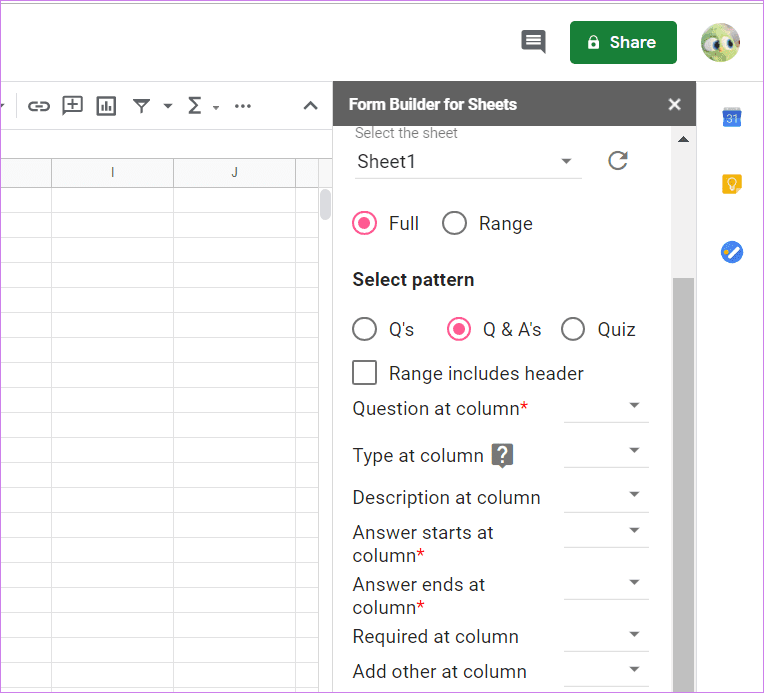 Import questions to from google sheets to google forms 7