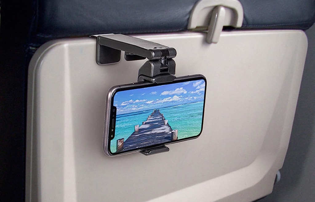 in Flight Cell Phone Media Holder for Travel