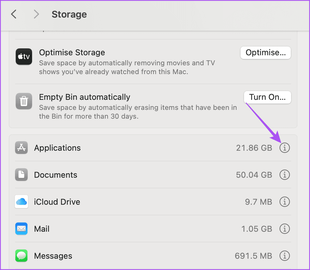 info storage mac