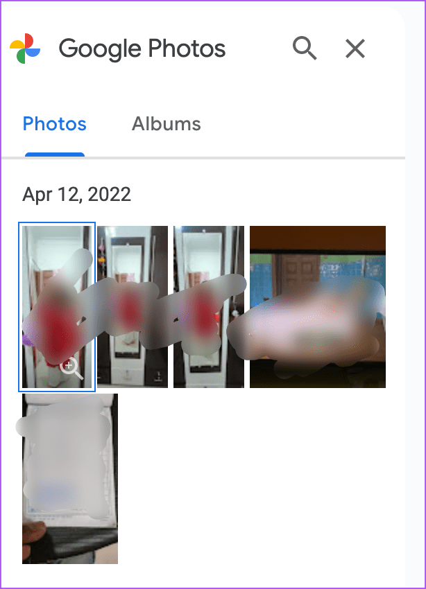 insert photos from google photos to google docs
