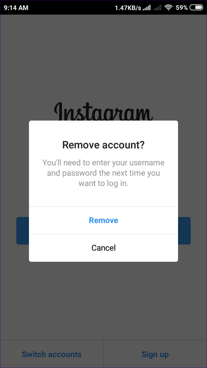 Instagram Remove Remembered Account 7