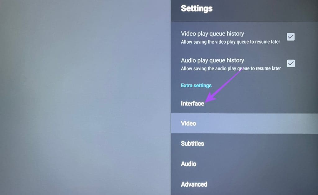 interface settings vlc media player android tv