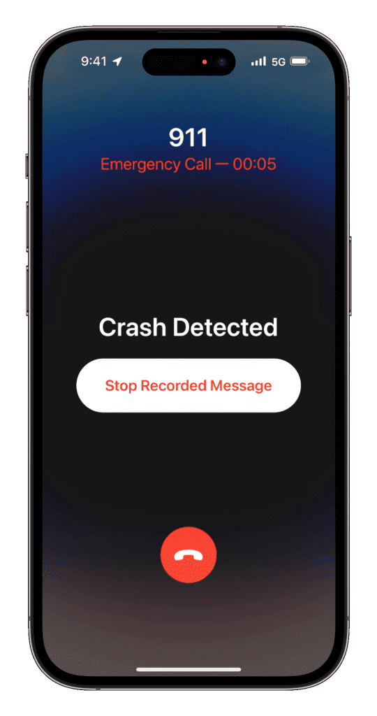 ios 16 iphone 14 pro crash detection stop recorded message