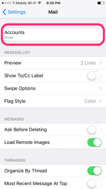 Ios Iphone Mail Low Power Mode Settings Accounts Fetch Push Notifications 4