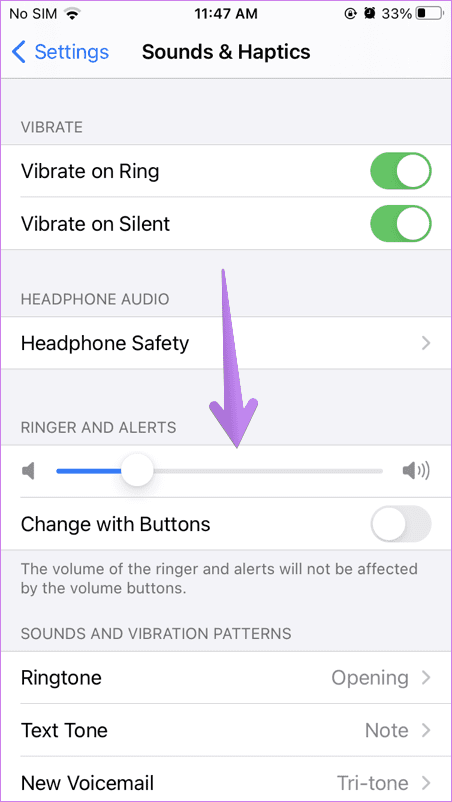 Iphone alarm volume too low or loud 5