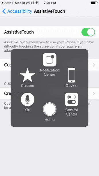 Iphone Home Button Ios 10 Settings Assistivetouch 8