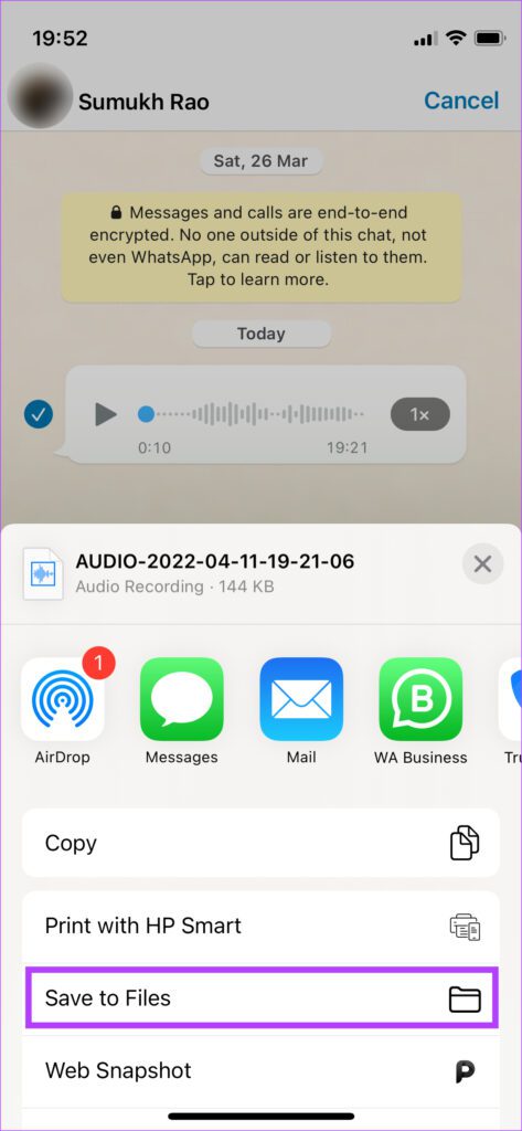 Save audio to files