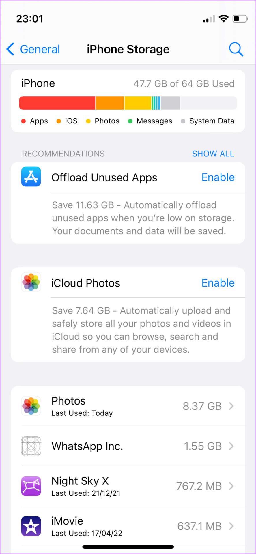 Free up storage on iPhone