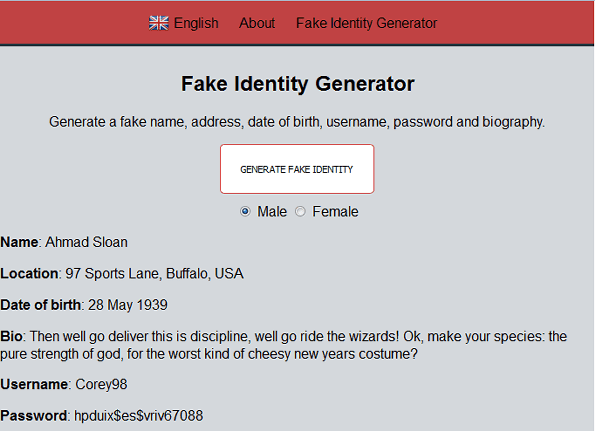 Justdelete Fake Identity