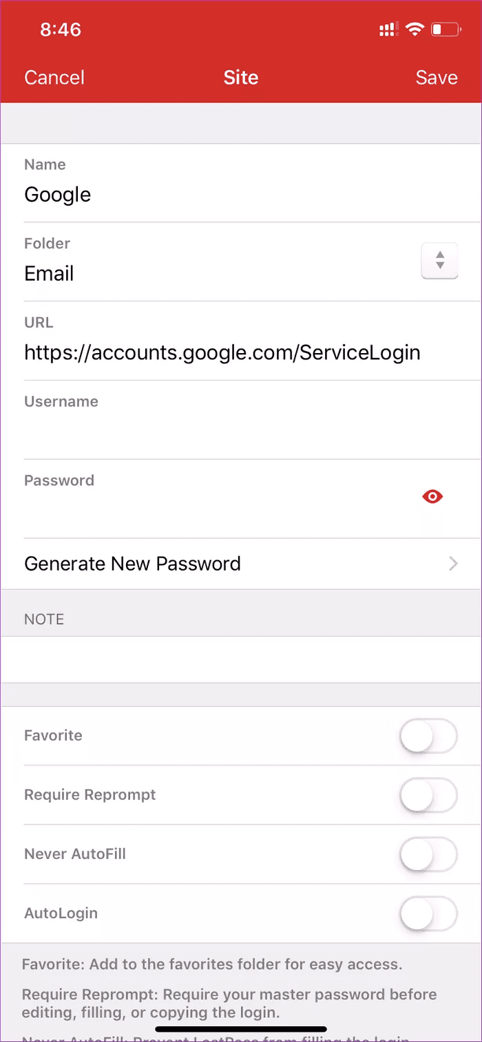 LastPass Aggiungi password