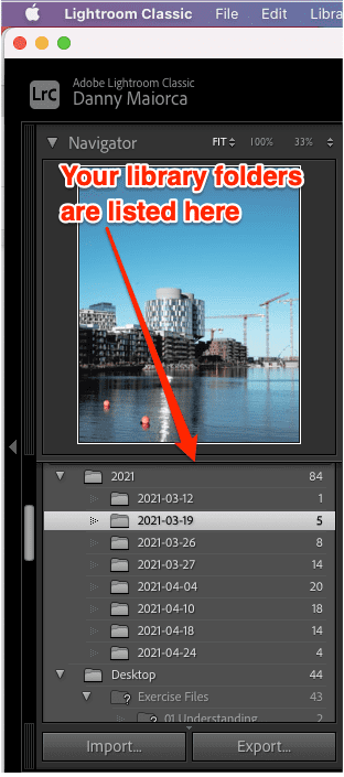 Lightroom locate library folder annotated