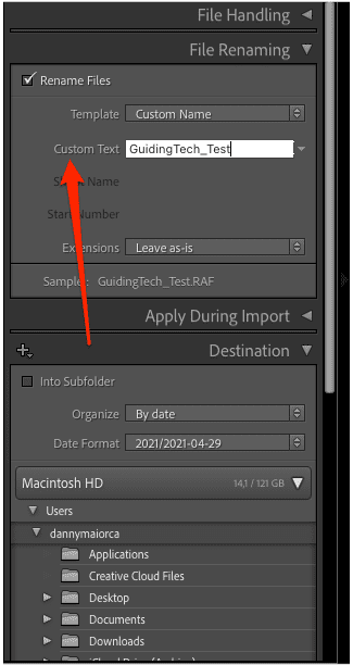Lightroom rename file on import annotated