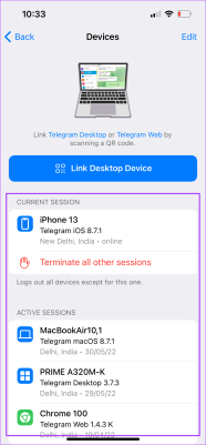 How To Log Out Devices From Telegram Account Guiding Tech How To Log Out Devices From Telegram Account Guiding Tech