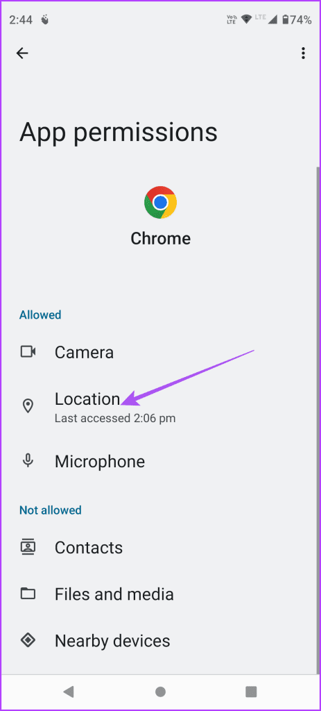 location permissions chrome android