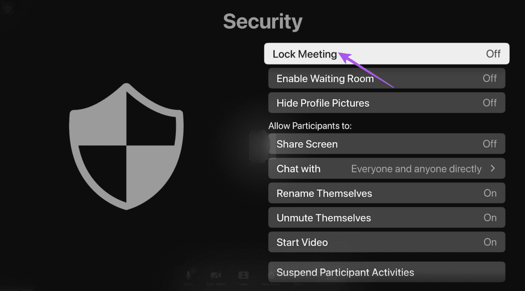lock meeting settings zoom app apple tv 4k