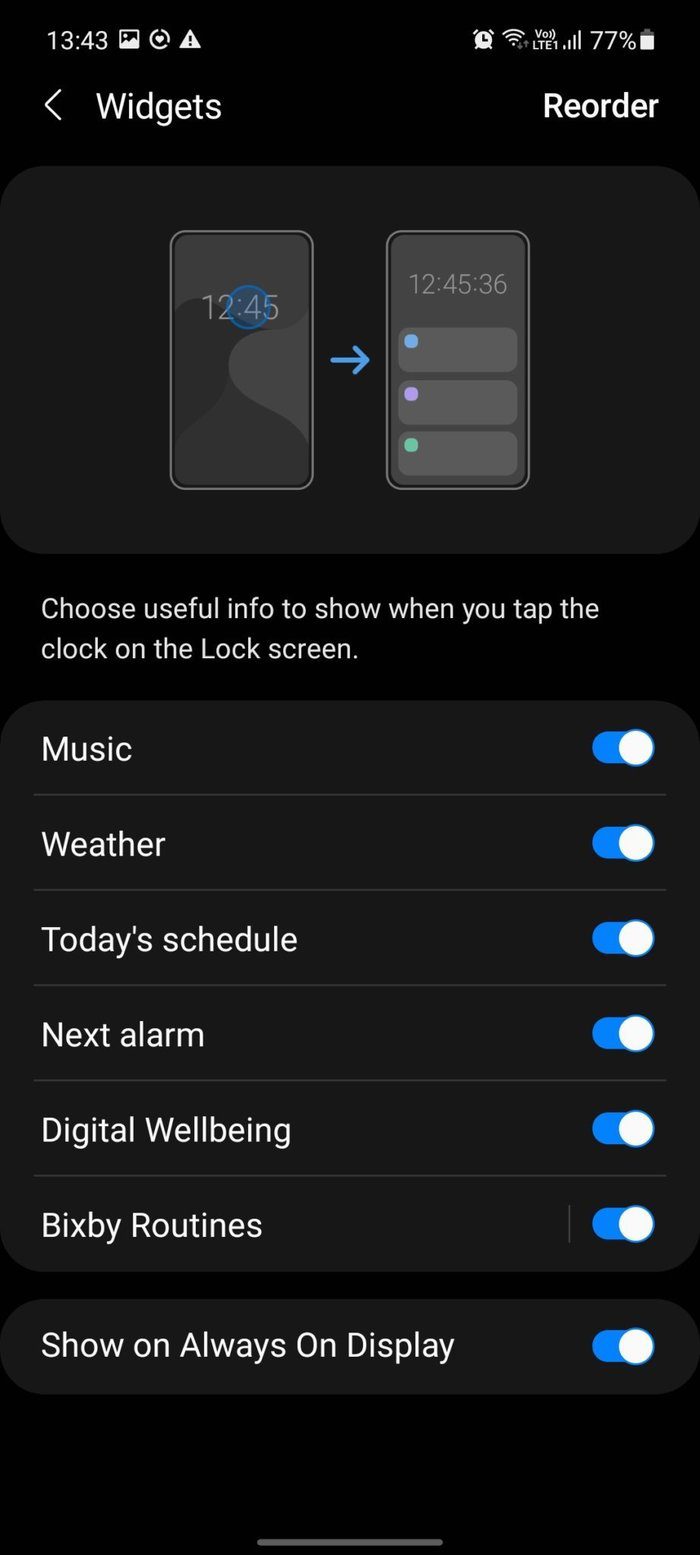 Lock screen widgets