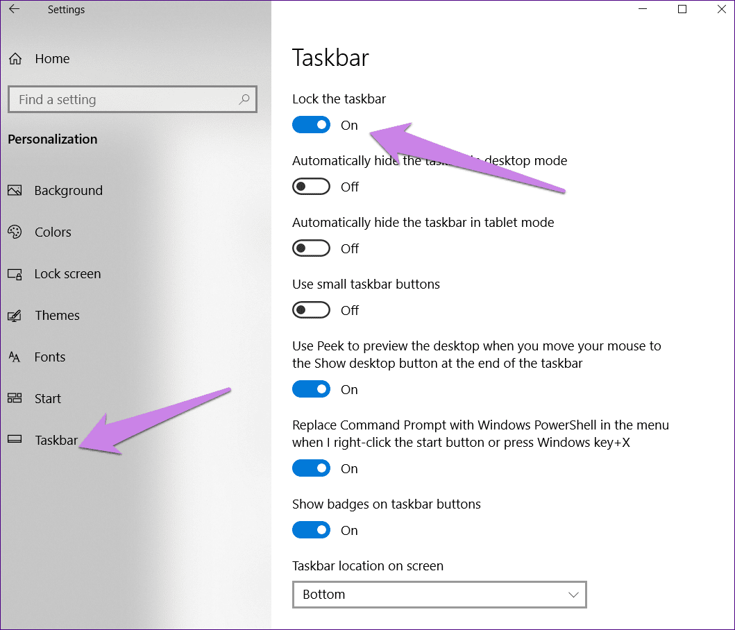 Lock The Taskbar Windows 7