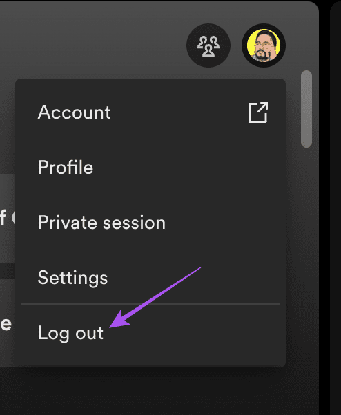 log out spotify app desktop