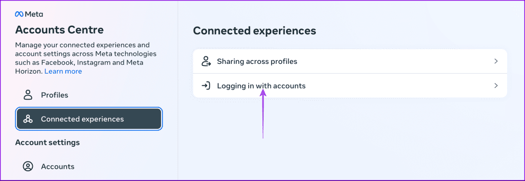 logging in with accounts instagram settings desktop