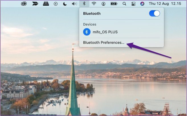 Mac click on bluetooth preferences