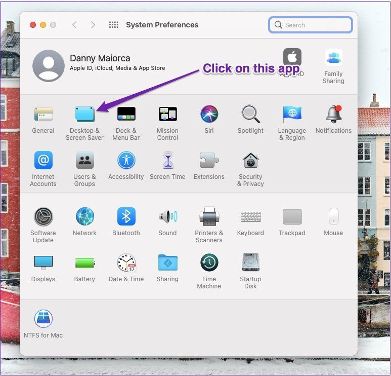 Mac click on desktop and screensaver