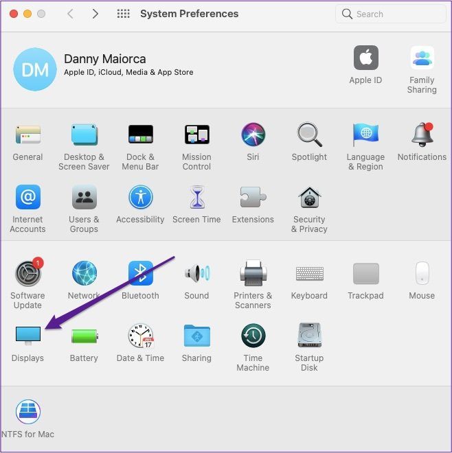 Mac display system preferences