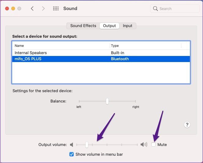 Mac output volume and mute