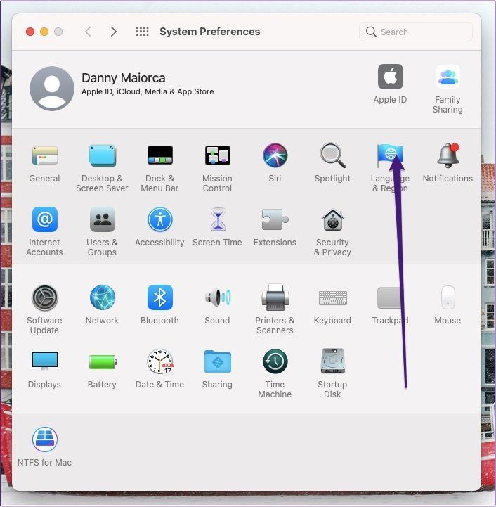 Mac system preferences tab