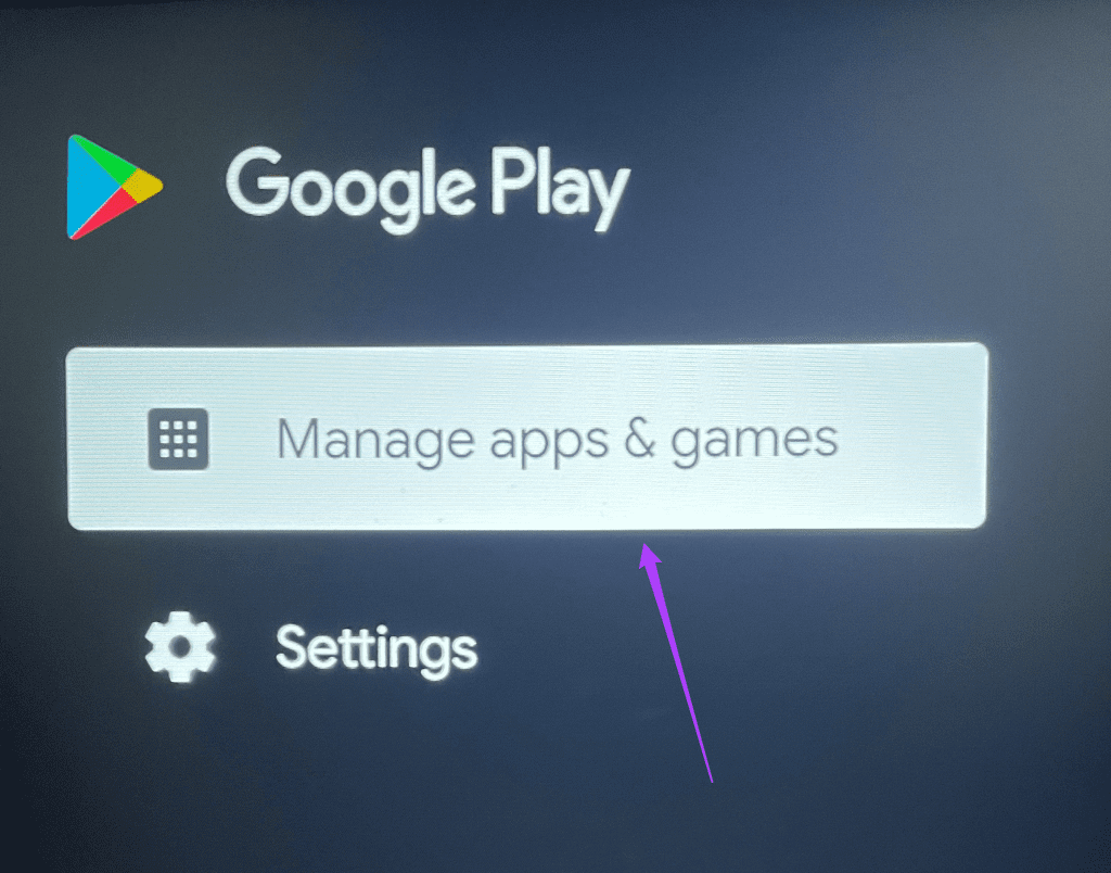 manage apps and games play store android tv