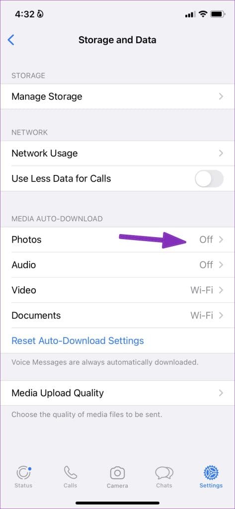 media auto download for whatsapp groups on iPhone 1