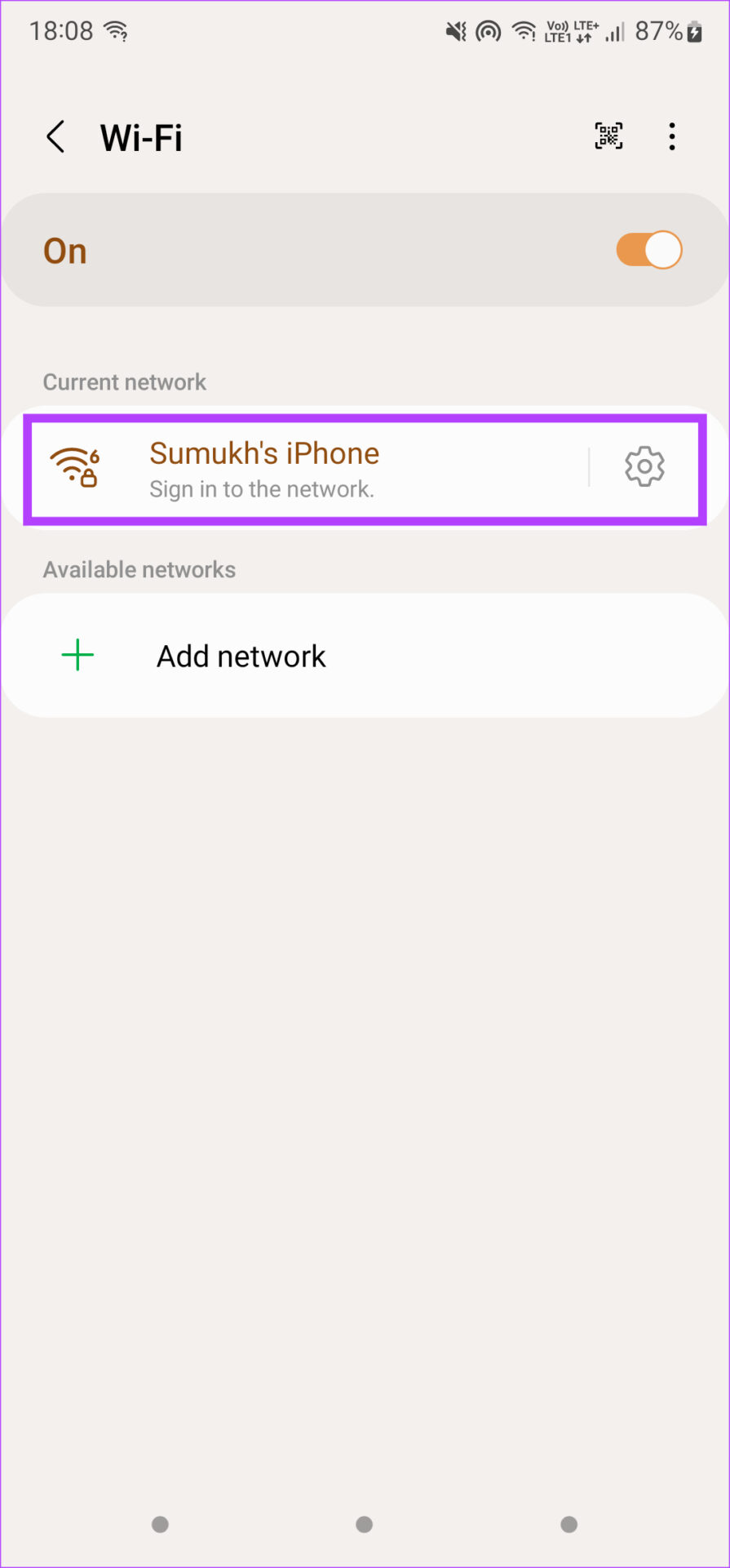 Connect to Wi-Fi network